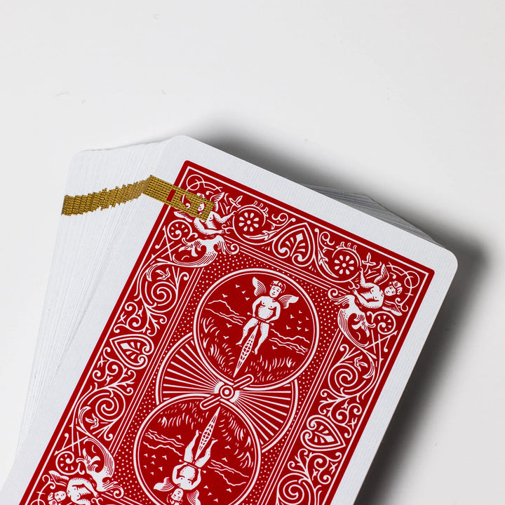 1ST Edition Bicycle Rider Backs (Red) playing cards — view 2