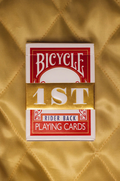 1ST Edition Bicycle Rider Backs (Red) playing cards — view 11