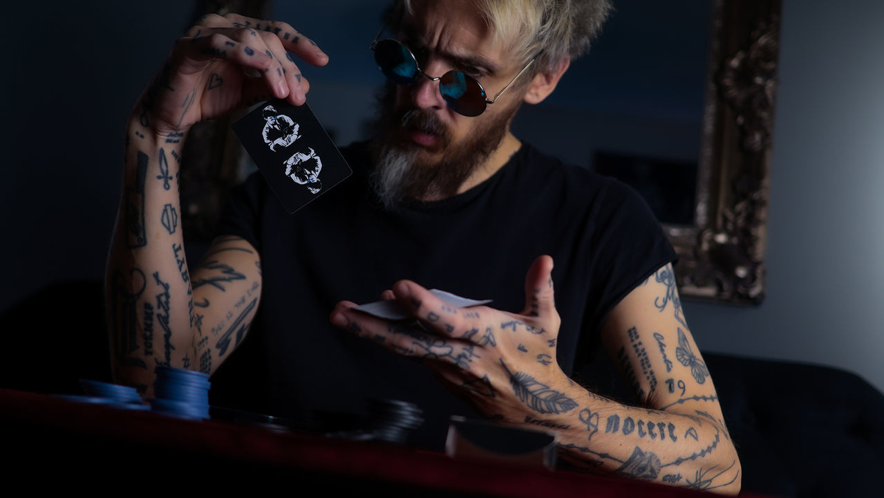 BLUE MIRRORED 'SHINER' SHADES playing cards — view 6
