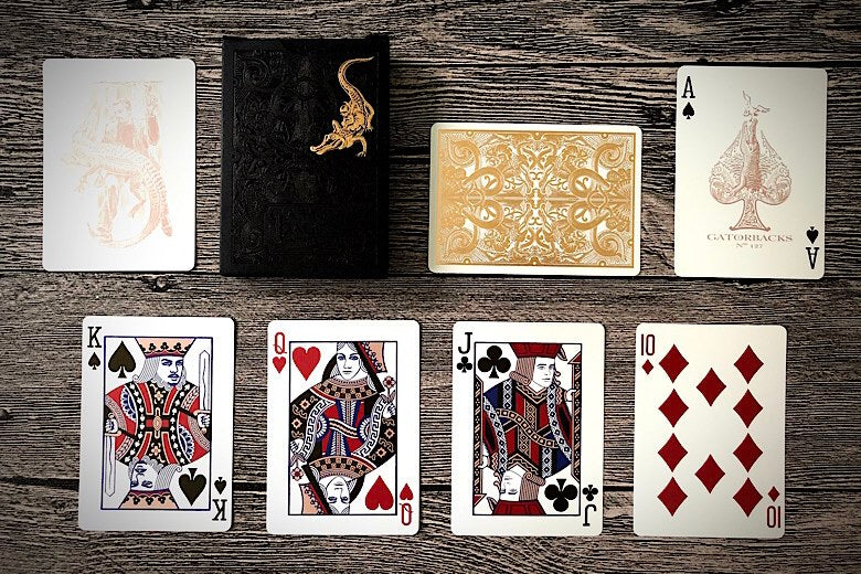 ROSE GOLD GATORBACKS by DAVID BLAINE (Rose Gold Gator/Black Tuck) BRICK DEAL playing cards — view 4