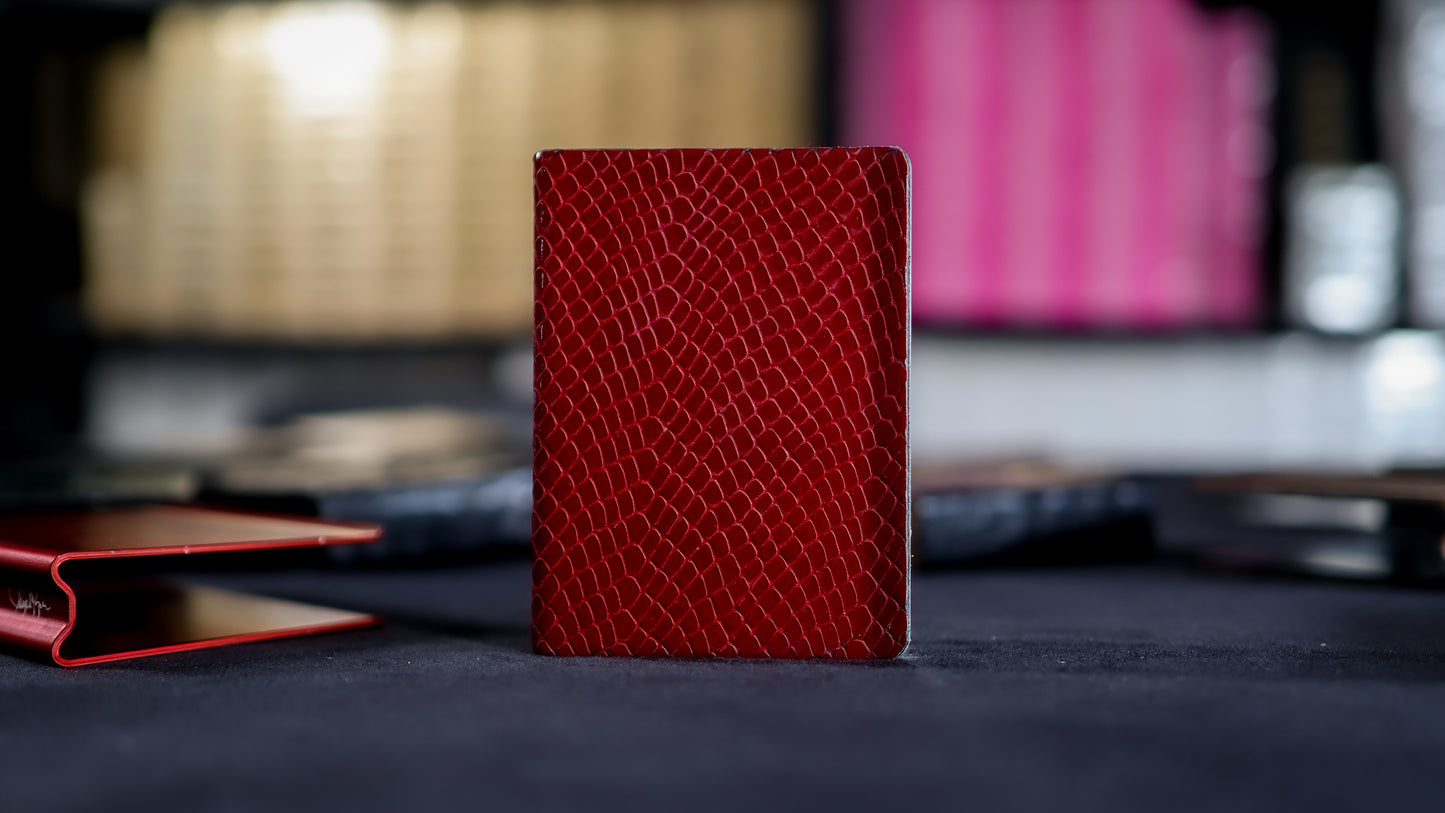 RED Snakeskin x Silver Card Clip