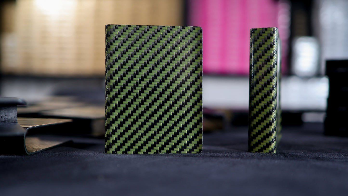Kevlar x Carbon Fibre Card Clip - Green Gloss