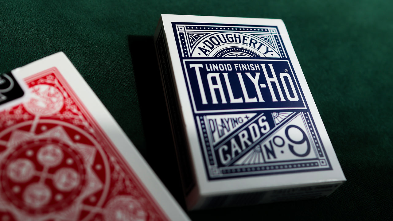 TALLY HO Fan Back Playing Cards (BLUE) playing cards — view 3
