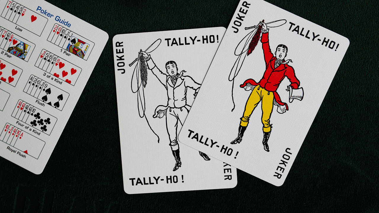 TALLY HO Fan Back Playing Cards (RED) playing cards — view 10