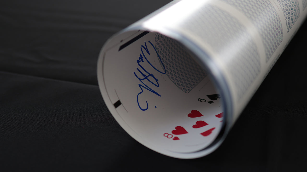 WHITE LIONS SERIES A (BLUE) UNCUT SHEET - Signed by David Blaine playing cards — view 11