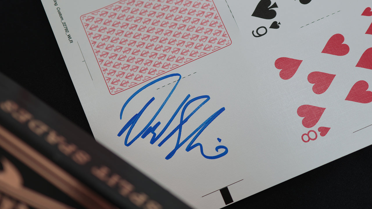 WHITE LIONS SERIES A (RED) UNCUT SHEET - Signed by David Blaine playing cards — view 5