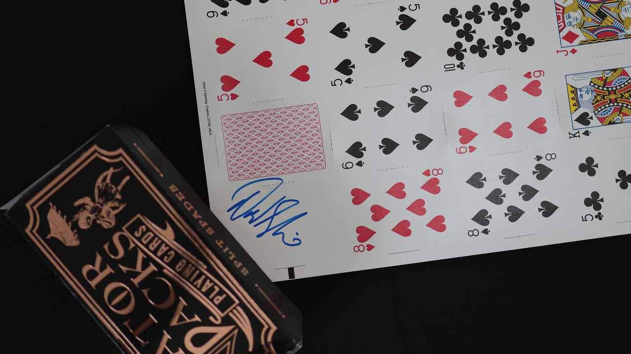 WHITE LIONS SERIES A (RED) UNCUT SHEET - Signed by David Blaine playing cards — view 6