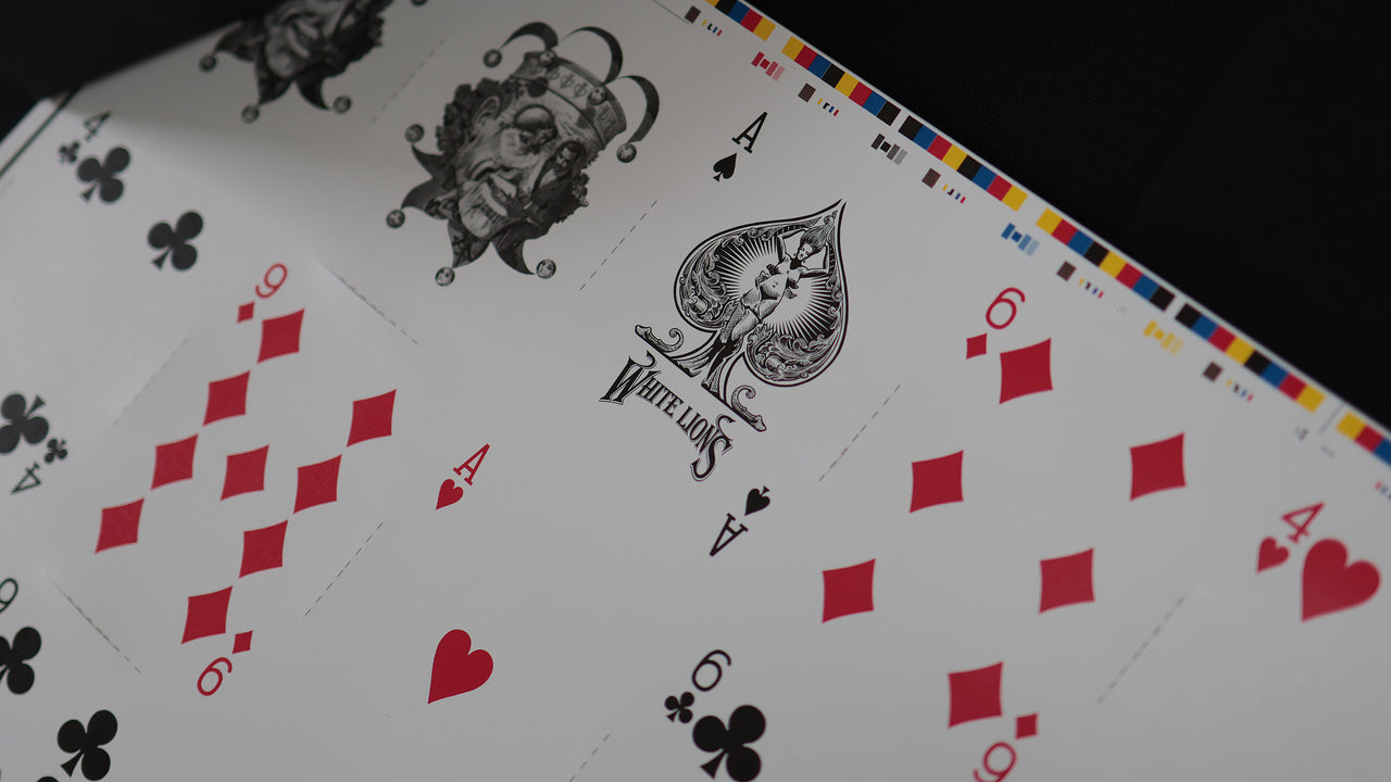 WHITE LIONS SERIES A (RED) UNCUT SHEET - Signed by David Blaine playing cards — view 8