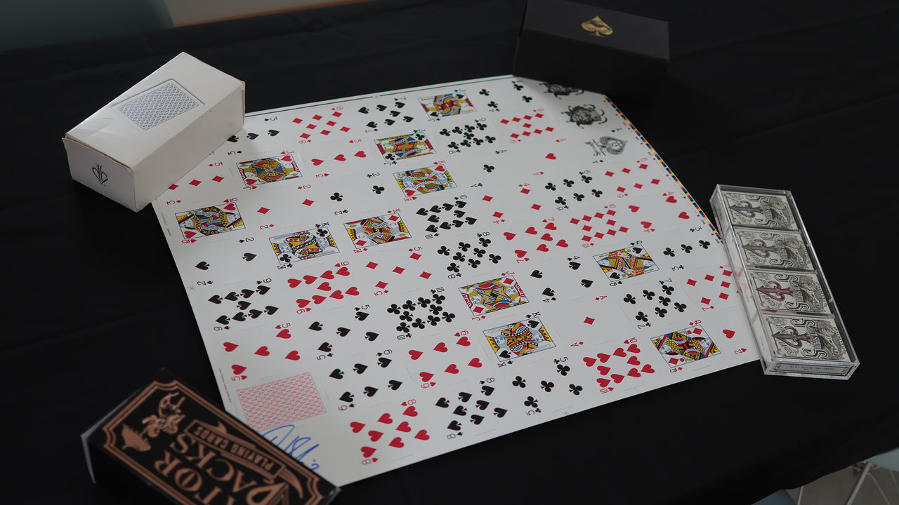 WHITE LIONS SERIES A (RED) UNCUT SHEET - Signed by David Blaine playing cards — view 3