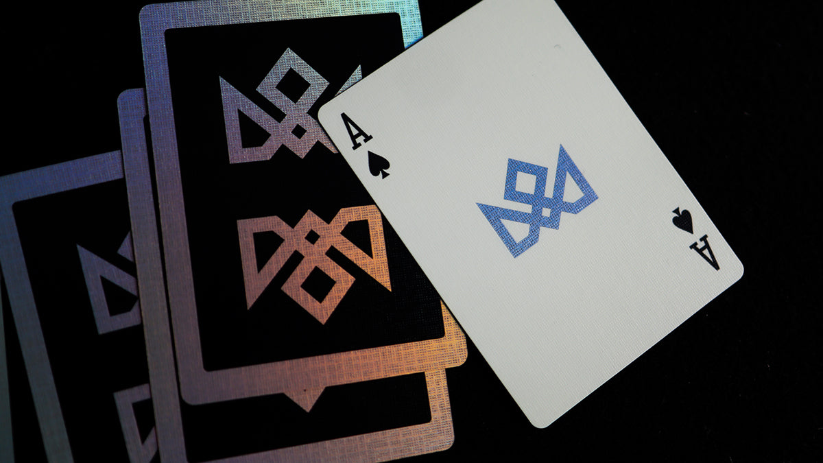 Ace of spades from Acolyte holographic playing cards by Daniel Madison with logo backs for magic tricks