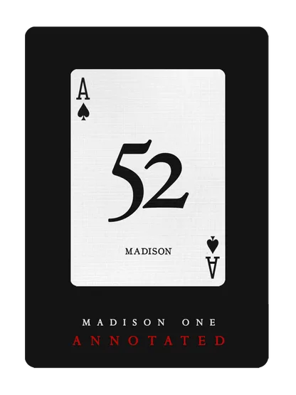MADISON ONE Entry - 52 ANNOTATED HARDBACK by Daniel Madison, personal copy with handwritten notes and dustcover, the one and only annotated version of his 52 deceptions book