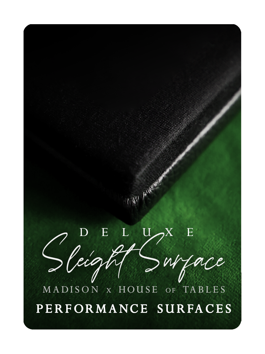 Black deluxe poker or card magic surface close up pad by daniel madison x the house of tables