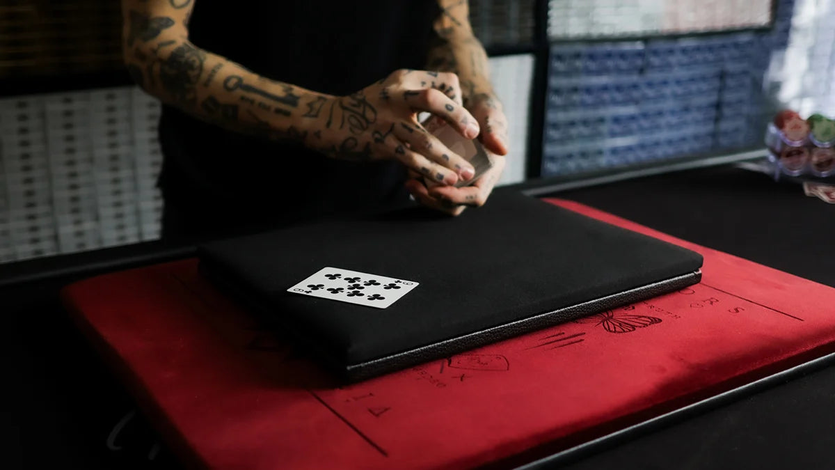 Green Madison Sleight Surface close-up mat - handcrafted by The House of Tables using same materials as professional casino tables, ideal for card magic and poker practice