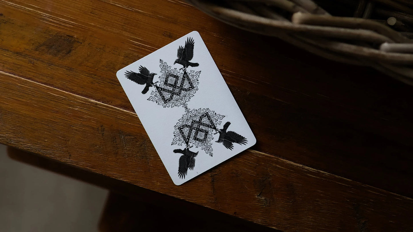 Hidden symbols in the Artifice KING of DIAMONDS design including bloody axe, feathers and sausages - unique collector's card with story told by Madison in private video for lucky owner