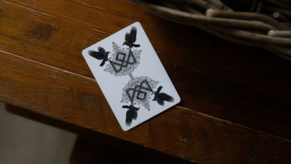 Hidden symbols in the Artifice KING of DIAMONDS design including bloody axe, feathers and sausages - unique collector's card with story told by Madison in private video for lucky owner